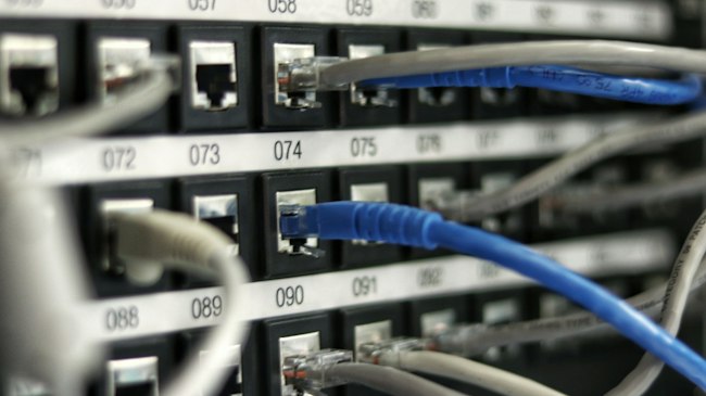 A bundle of fiber and network cables, representing ISP infrastructure